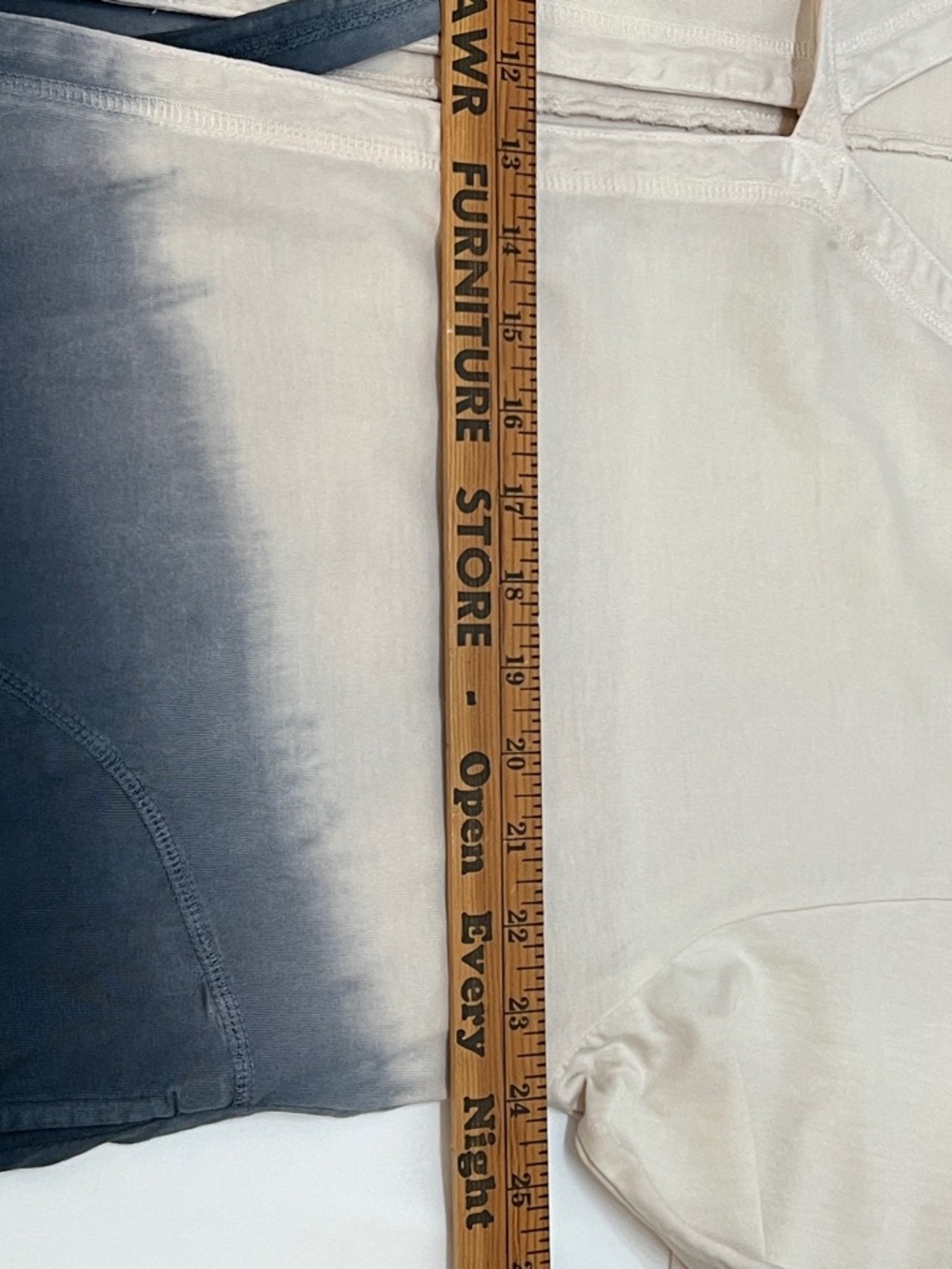 LOGO by Lori Goldstein Ombre Tie-Front Cotton Jacket in Cream and Navy - Picture 12 of 13